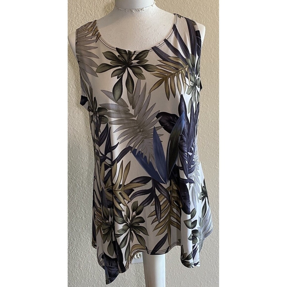 Pretty‎ Woman Floral Print Sleeveless Tank Top Women's Medium